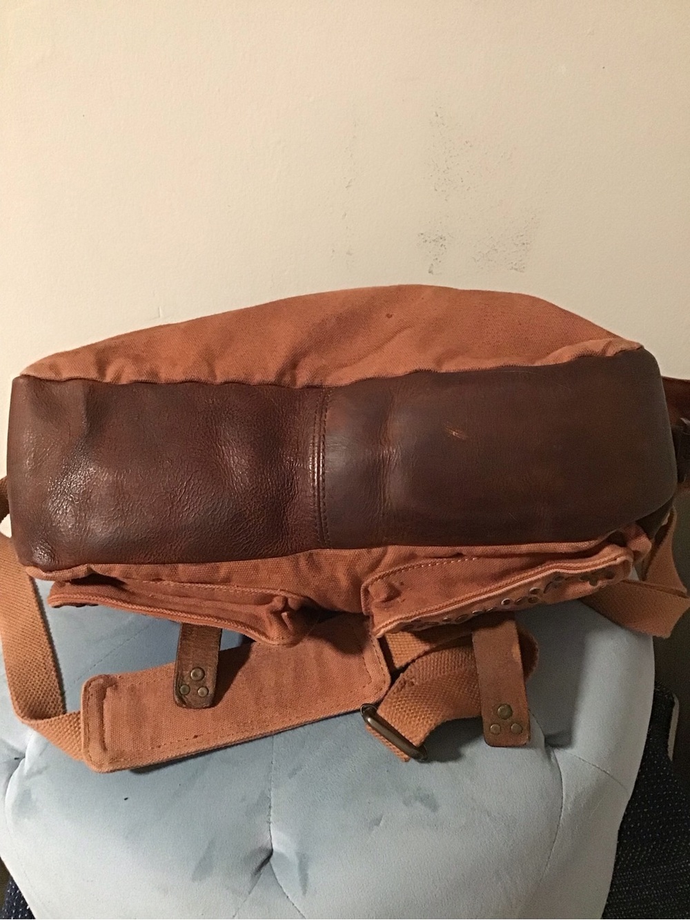 Free People Studded Suede Crossbody Messenger Bag - Rust Brown - Picture 4 of 6